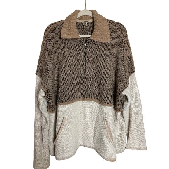 Free People | Pop That Collar Pullover Jumper Camel Color Size L - Picture 2 of 9